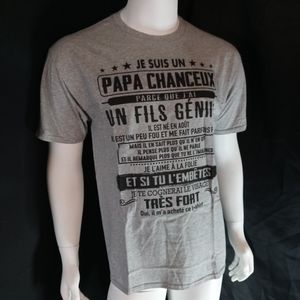 💙Papa Chanceux💙 Men's Printed Tee (En Esponal)
